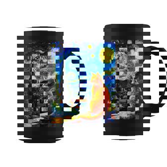 Van Gogh Starry Night CatCat Mom Cat Dad Coffee Mug | Seseable FR