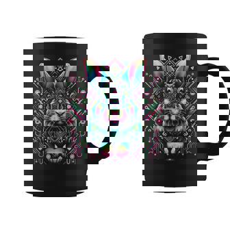 Vaporwave Bunny Rabbit Cyberpunk Art 80s 90s Retro Style Coffee Mug | Mazezy
