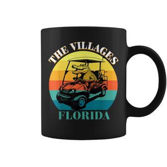 The Villages Florida Golf Cart Retired Alligator Coffee Mug - Monsterry