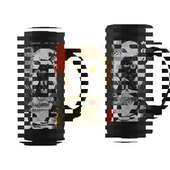 Vintage Cat Eating Ramen Japanese Noodles Coffee Mug | Mazezy