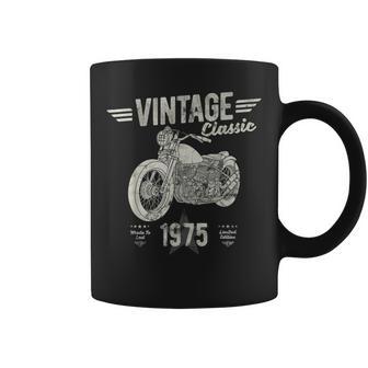 Vintage Nacido En 1975 50 Cumpleaños Motocicleta Retro Clásica Taza de café - Regaloses