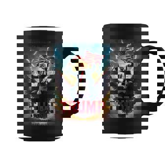 Vintage President Trump Riding An Eagle Patriotic Political Coffee Mug - Monsterry