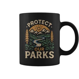 Vintage Protect Our Parks Mountain Coffee Mug - Monsterry