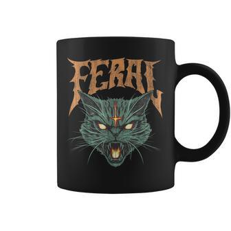 Vintage Retro Feral Cat Graphic Coffee Mug - Thegiftio UK