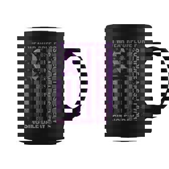 I Wear Purple For Pancreatic Cancer Awareness American Flag Coffee Mug - Monsterry