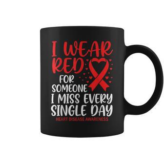 I Wear Red For Someone Heart Disease Awareness Support Coffee Mug - Thegiftio UK