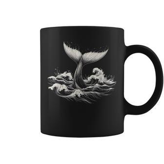 Whale Tail In Wave Graphic Coffee Mug - Thegiftio UK