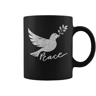 White Dove Peace Symbol Cute Peace Sign Women Coffee Mug - Thegiftio UK