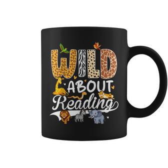 Wild About Reading Book Lover Bookworm Library Day Coffee Mug | Mazezy