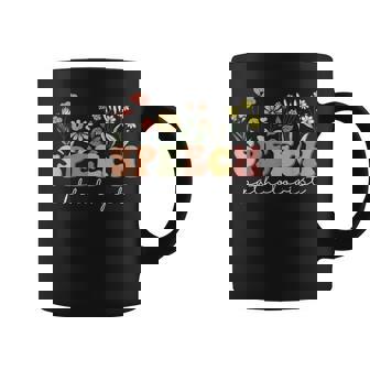 Wildflowers Speech Pathologist Retro Groovy Floral Slp Coffee Mug - Monsterry