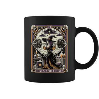Witch Workout Fitness Deadlifting Hexes Flexes Tarot Card Coffee Mug - Thegiftio