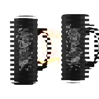 Working Class Skull Blue Collar Traditional Tattoo Flash Coffee Mug - Monsterry