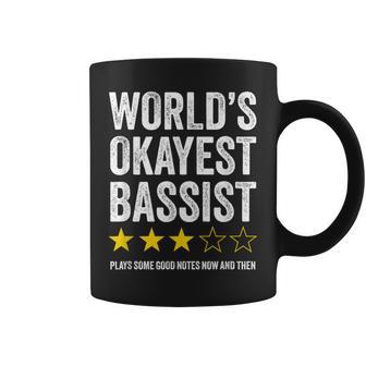 World's Okayest Bassist Humorous Bass Guitar Player Coffee Mug - Thegiftio UK