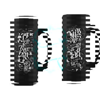 Wrong Cervix To Mess Teal Ribbon Cervical Cancer Awareness Coffee Mug - Monsterry