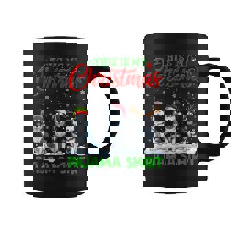 Xmas Santa Hat Reindeer Siberian Husky Dog Christmas Pajama Coffee Mug | Mazezy