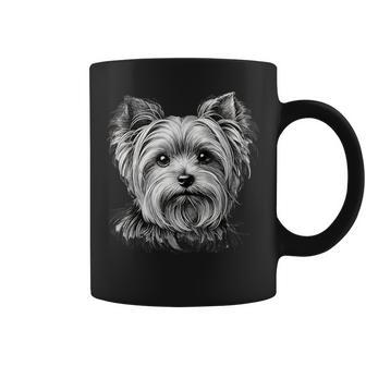 Yorkie Dog Face Illustration For Dog Lovers Coffee Mug | Mazezy