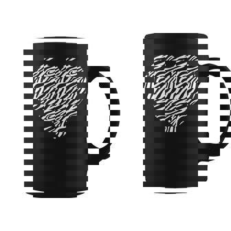 Zebra Heart Pattern Graphic Coffee Mug | Seseable FR