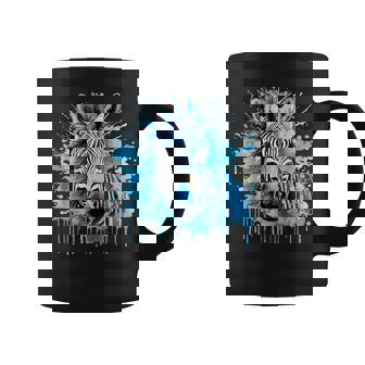 Zebra Portrait Wildlife Splash Nature Colorful Animal Art Coffee Mug | Mazezy
