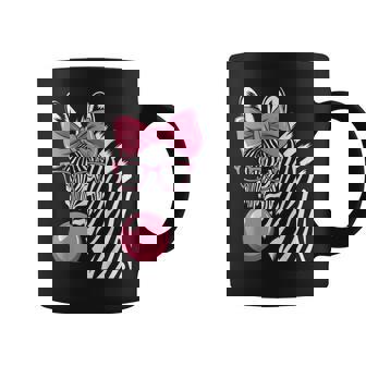 Zebra Wearing Glasses And Blowing Pink Bubble Gum Coffee Mug - Monsterry
