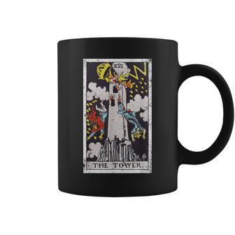 Zshop Xvi De Manga Corta Diseñointage De La Torre Tarot Taza de café - Regaloses