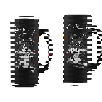 ばっちこーい 柴犬 ネタ 元気 ポジティブ おもしろ イラスト ツッコミ ジョーク コーヒーマグ - Kawaiitshirt