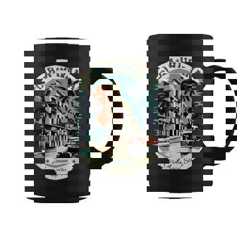 キューバ ハバナ レトロ 車 ヴィンテージ カリブ海のヤシの木 コーヒーマグ - Kawaiitshirt