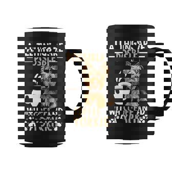 コーヒーとヨーキー ヨークシャー テリアでできるすべてのこと コーヒーマグ - Kawaiitshirt