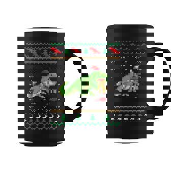 サンタ T-Rex 食べるトナカイ恐竜 アグリークリスマスセーター コーヒーマグ - Kawaiitshirt
