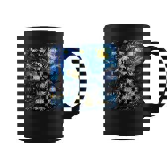 バン・ゴッホ 星月夜ミニチュア・シュナウザー 長袖tシャツ コーヒーマグ - Kawaiitshirt