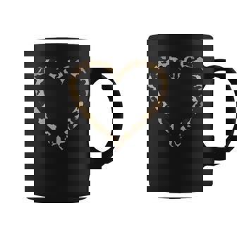 ヒョウ柄のハート コーヒーマグ - Kawaiitshirt