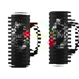 フラダンス フラ レッスン用 アロハ トロピカル ハワイ ハイビスカス かわいい 人気 プルメリア ハワイアン 黒 夏 コーヒーマグ - Kawaiitshirt