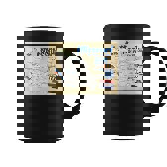 ミズーリ州、マップフラッグアーチブルーバードフラワーランドマーク コーヒーマグ - Kawaiitshirt