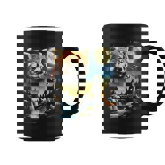 レッサーパンダ ハウリング トゥ ザ ムーン ミーム おもしろ 90年代 レッサーパンダ コーヒーマグ - Kawaiitshirt