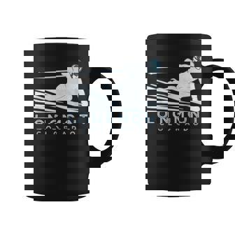 レトロ スキー ロングモント コロラドイラスト ヴィンテージ スノー スキー コーヒーマグ - Kawaiitshirt