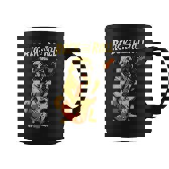 ロックするパグ犬 ギター演奏の面白デザイン コーヒーマグ - Kawaiitshirt