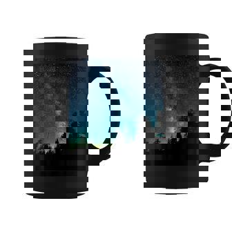 天の川 ミルキーウェイ 森と夜明け【星空・夜空・宇宙・銀河】高精細画像《フルビッグプリント》【天体観測シリーズ】 コーヒーマグ - Kawaiitshirt