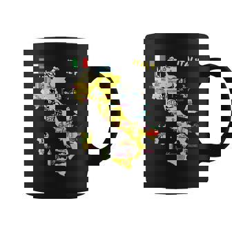 手描きのイタリア地図 観光地 コーヒーマグ - Kawaiitshirt