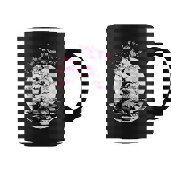 桜と月と富士山のtシャツ 春 花見 和柄 和風 和 メンズ レディース キッズ 水墨画 ギフト 服 サクラ コーヒーマグ - Kawaiitshirt