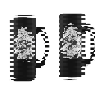 猫 ガイコツ メンズ おもしろ かわいい ネコ 面白いtシャツ 動物 メンズ レディース にゃんこ ネタ 服 長袖tシャツ コーヒーマグ - Kawaiitshirt