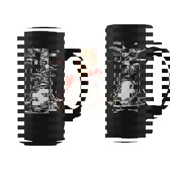 猫太鼓ドラムスティックかわいい猫と音楽 コーヒーマグ - Kawaiitshirt