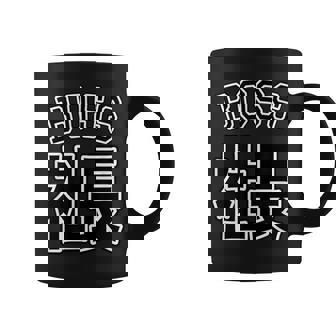 社長 Boss ボス（チームユニフォーム風）【変なデザイン屋さん】文字 面白い ネタ コーヒーマグ - Kawaiitshirt