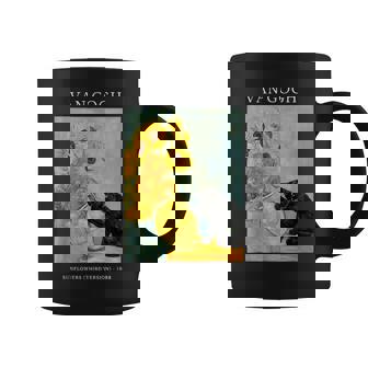 面白いゴッホ風変わりな猫とひまわりの花瓶パロディアート コーヒーマグ - Kawaiitshirt