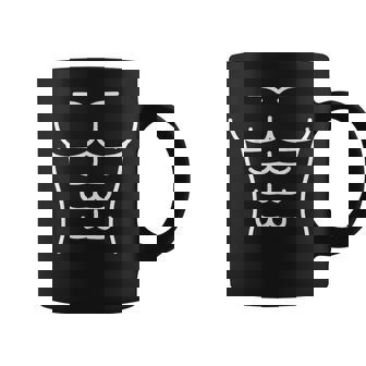 面白いシックスパック腹筋のアウトラインフィットネスデザイン コーヒーマグ - Kawaiitshirt