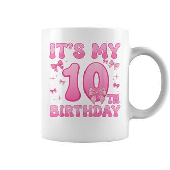 10Th Birthday Girls Coquette Bow Ten 10 Year Old Coffee Mug - Thegiftio UK