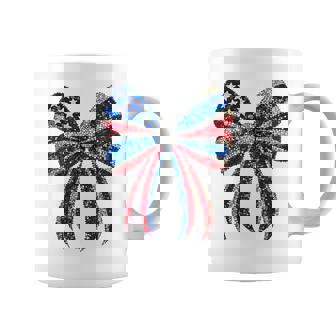 4Th Of July Coquette American Flag Bow Girls Patriotic Women Coffee Mug | Seseable FR