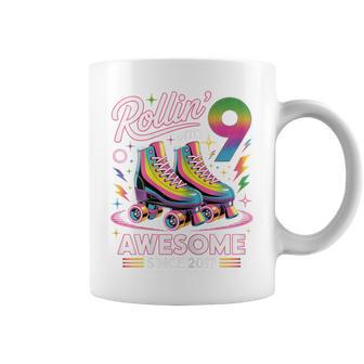 9Th Birthday Girl Nine 9 Year Old Roller Skate Skating Coffee Mug - Thegiftio UK