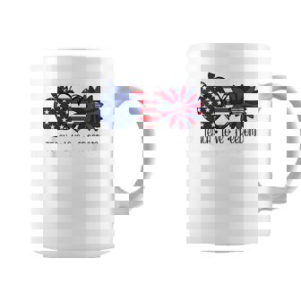 American Flag Teach Love Freedom Preschool Teacher 4th July Coffee Mug | Mazezy