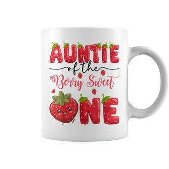 Auntie Of The Berry Sweet One Strawberry First Birthday Coffee Mug - Monsterry
