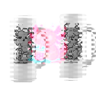 Axolotl With Boba Tea Colorful Cute Axolotl Graphic Coffee Mug - Thegiftio