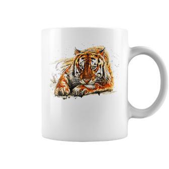 Bengala Tigre Pintado A Mano In Mangas Taza de café - Regaloses